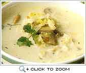 Leek and mushroom soup